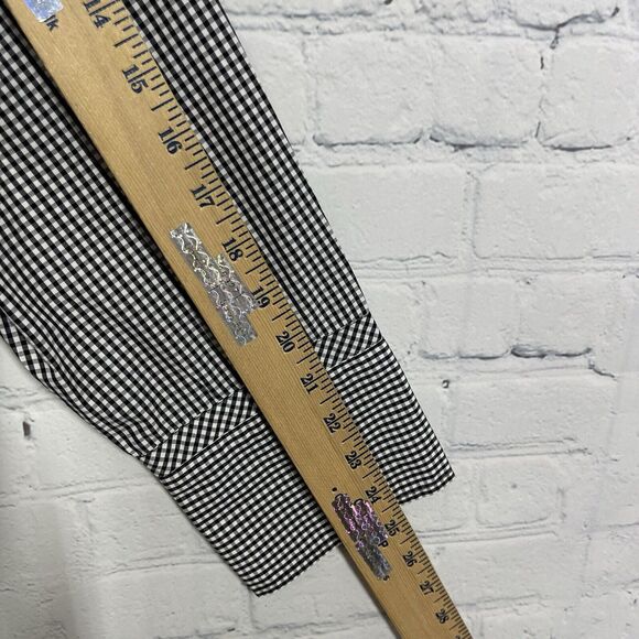 Talbots Blouse Women's XL Plaid Button Down Beaded Studded Long Sleeve Check - Picture 12 of 13